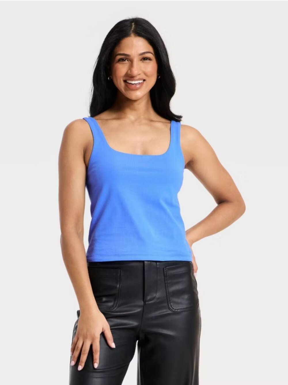 Women's Sculpt Square Tank Top - A New Day Blue M